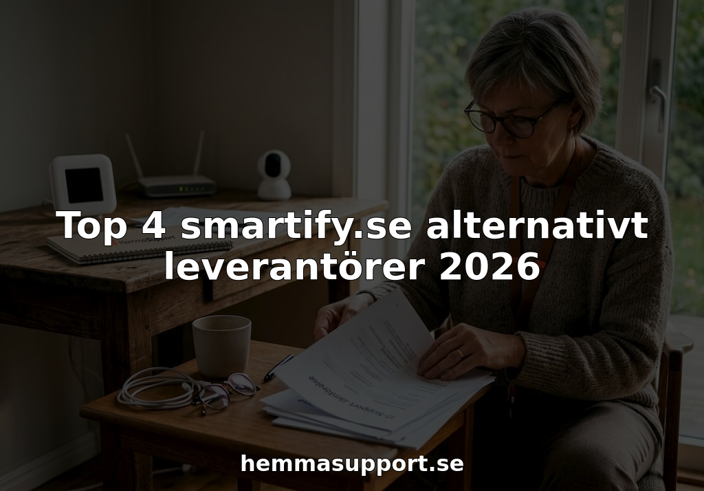 En person sitter vid sitt skrivbord och jämför olika alternativ för smarta hem-lösningar.