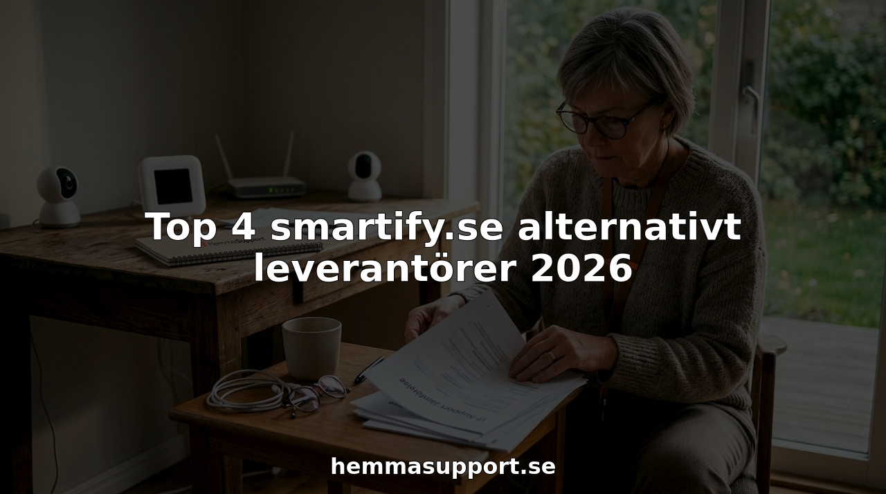 En person sitter vid sitt skrivbord och jämför olika alternativ för smarta hem-lösningar.