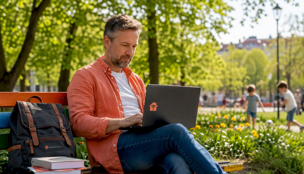 IT-tekniker som hjälper till med datorproblem hemma