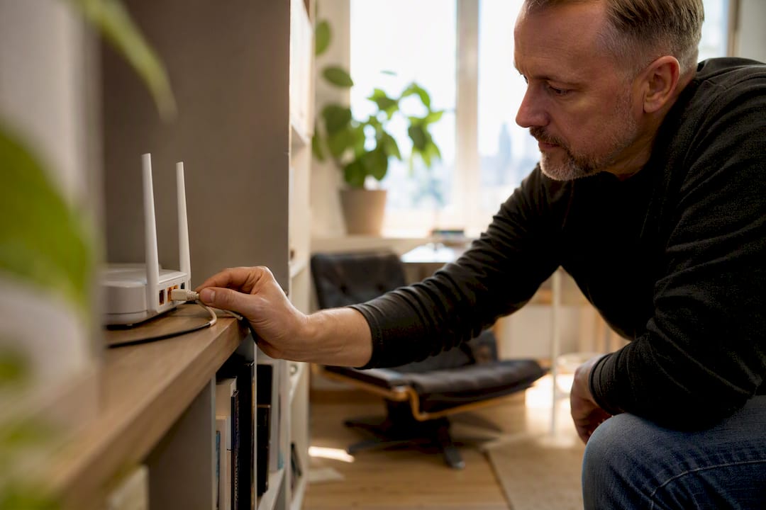 Justerar inställningarna på hemmets wifi-router