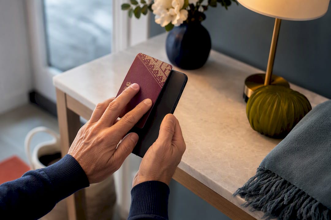 Passet scannas med den nya mobilen