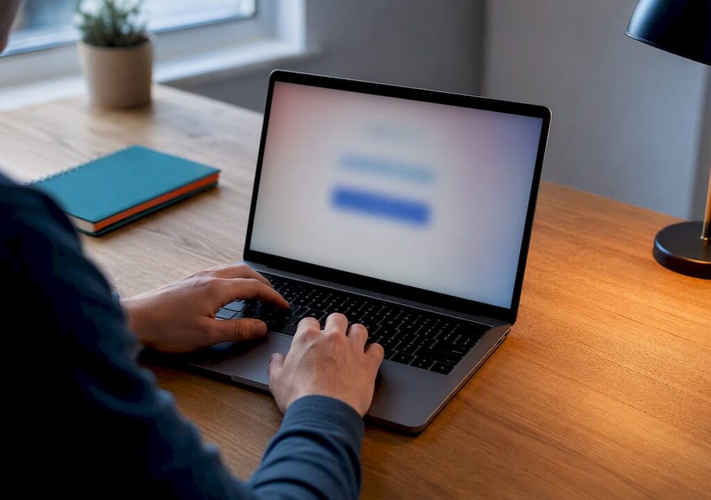 Person lägger till Gmail-konto i Outlook