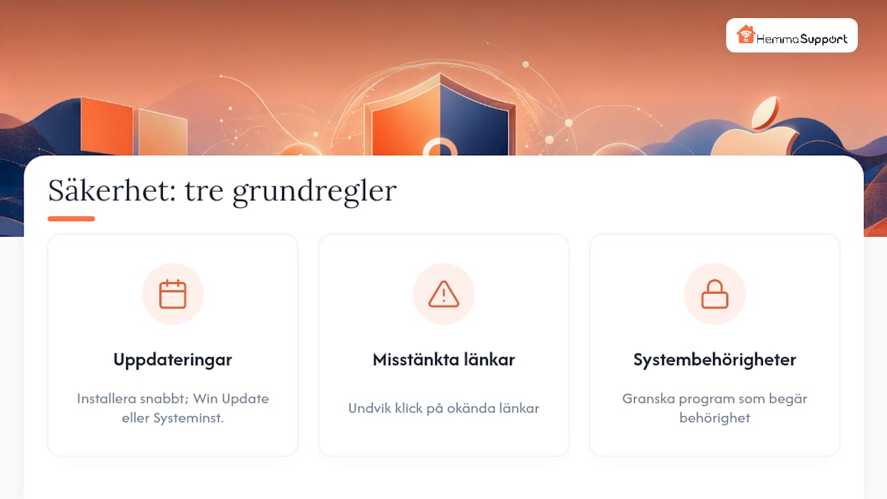 Säkerhetsrutiner för Windows och Mac
