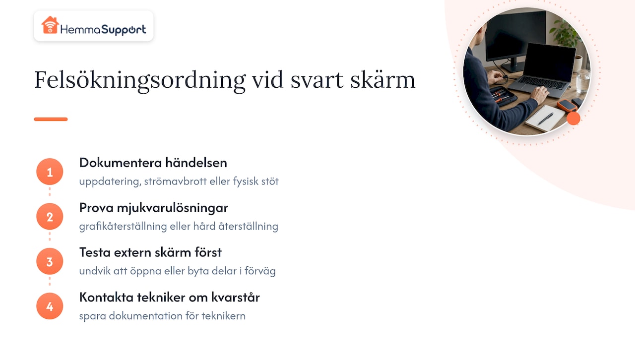 Vår syn på felsökning av svart skärm — overview diagram